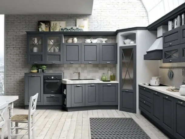 Cucina Classica Bellagio in Frassino Antracite di Aran