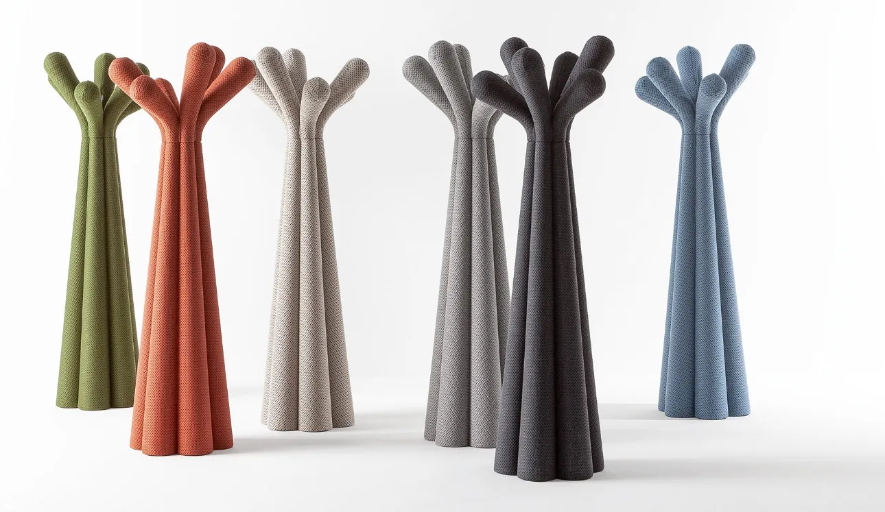 Appendiabiti di design in materiale plastico rivestito in tessuto Anemone di Bonaldo