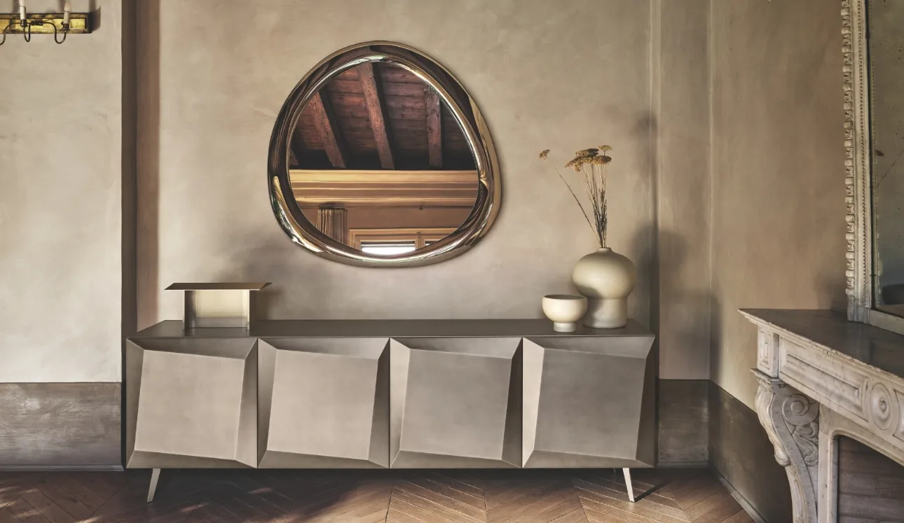 Specchio con cornice in vetro Aura di Calligaris