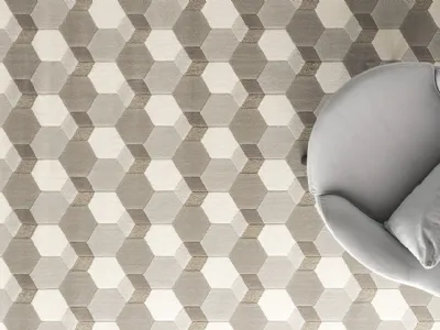 Tappeto con geometrie Cementino di Calligaris