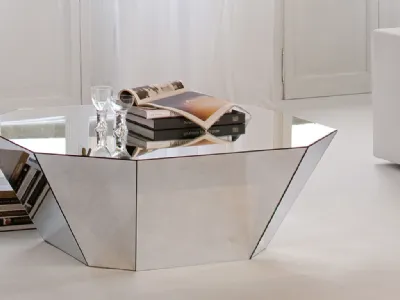 Tavolino rivestito completamente in cristallo specchiato Otto di Cattelan Italia