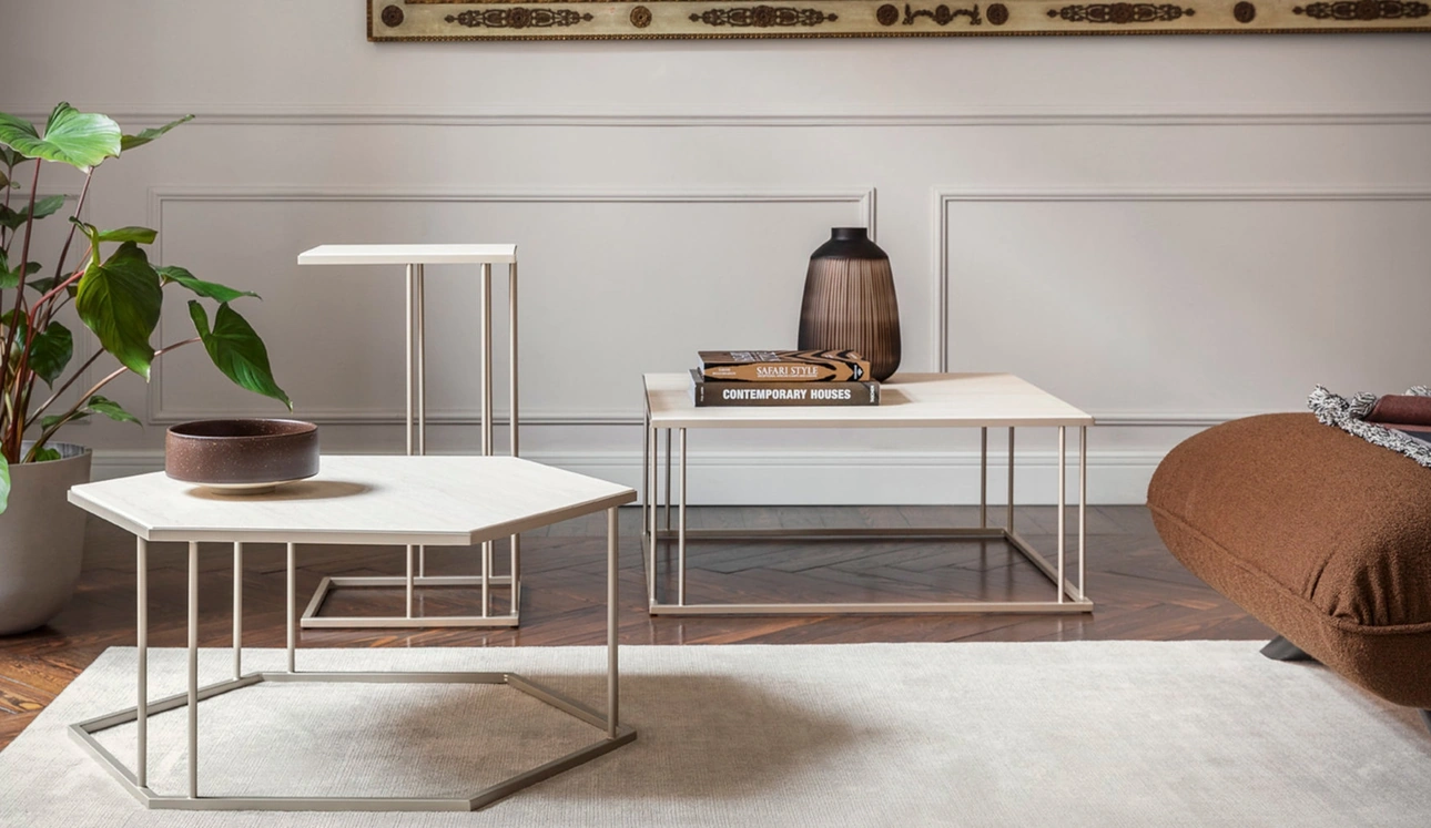 Renee esagonale, rettangolare e da divano in vetroceramica di Calligaris