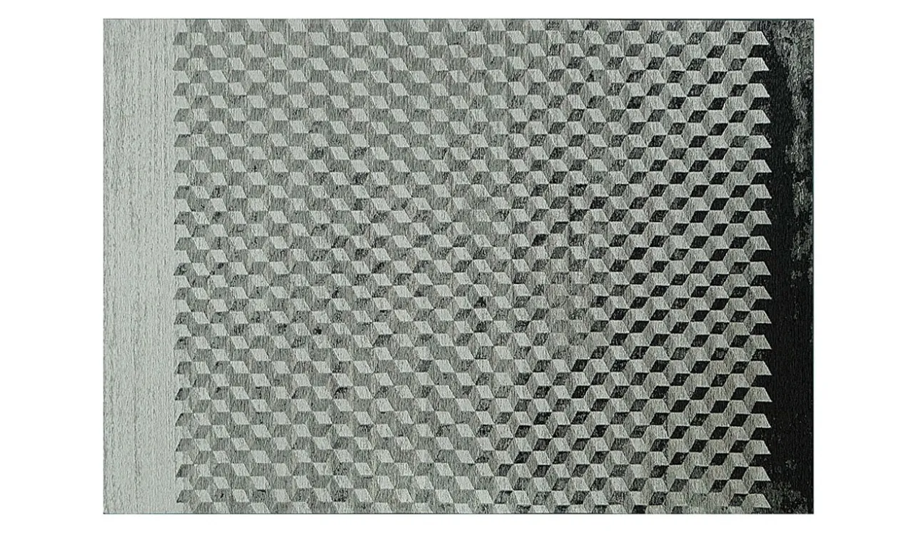 Tappeto in tessuto di cotone e ciniglia in rilievo Rubik di Cattelan Italia