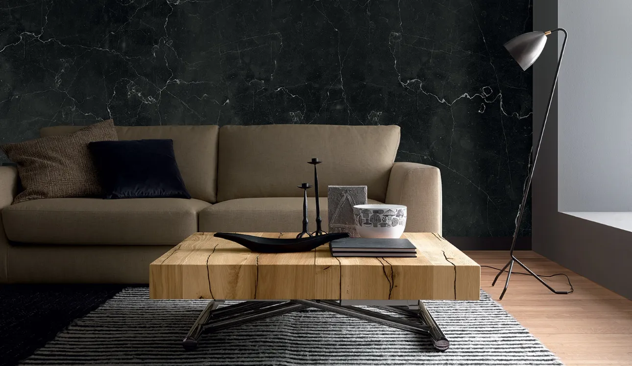Tavolino trasformabile con top in legno Tavoletto di Altacom