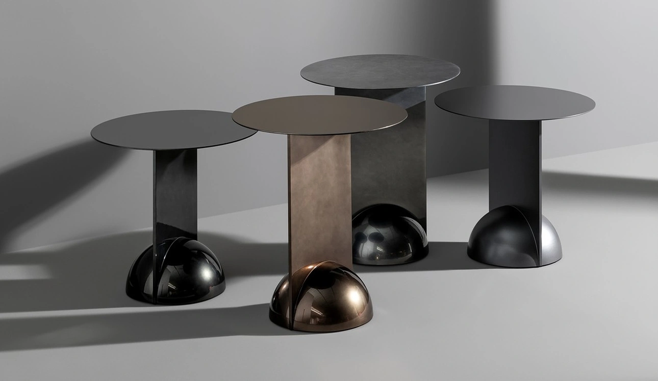 Tavolino rotondo di design Combination in metallo di Bonaldo