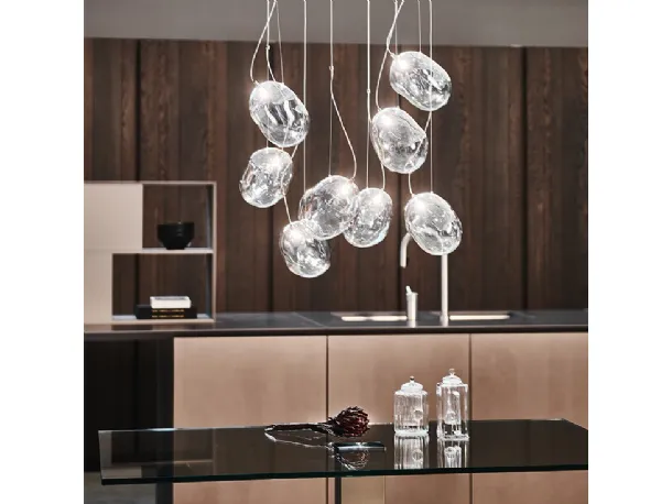 Lampada a sospensione in vetro Cloudine di Cattelan Italia