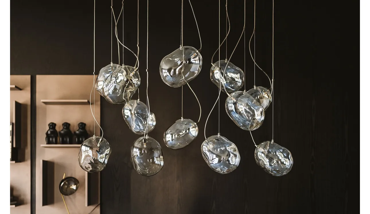 Lampada a sospensione in vetro Cloudine di Cattelan Italia
