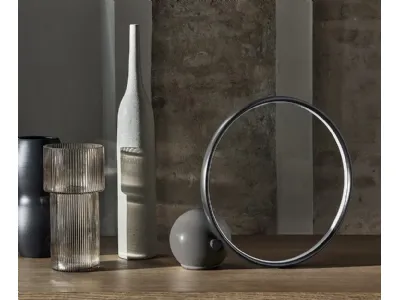 Lampada Circle da tavolo in acciaio laccato antracite di Bontempi