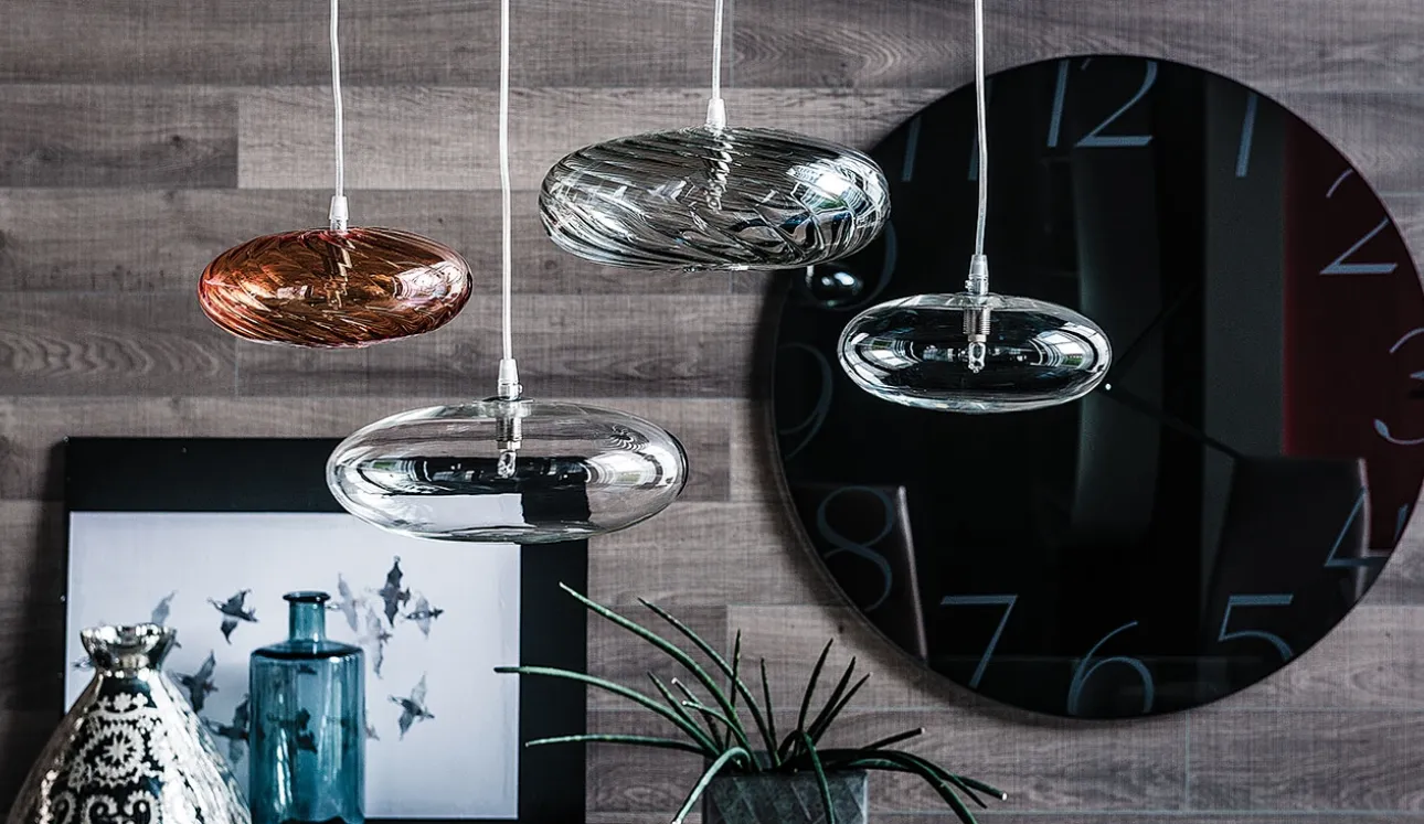 Lampada a sospensione in vetro borosilicato trasparente Lim di Cattelan Italia