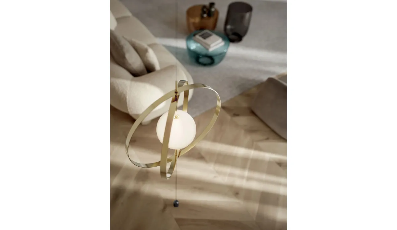 Lampada da terra Papillon Cielo-Terra in acciaio e vetro di Bontempi