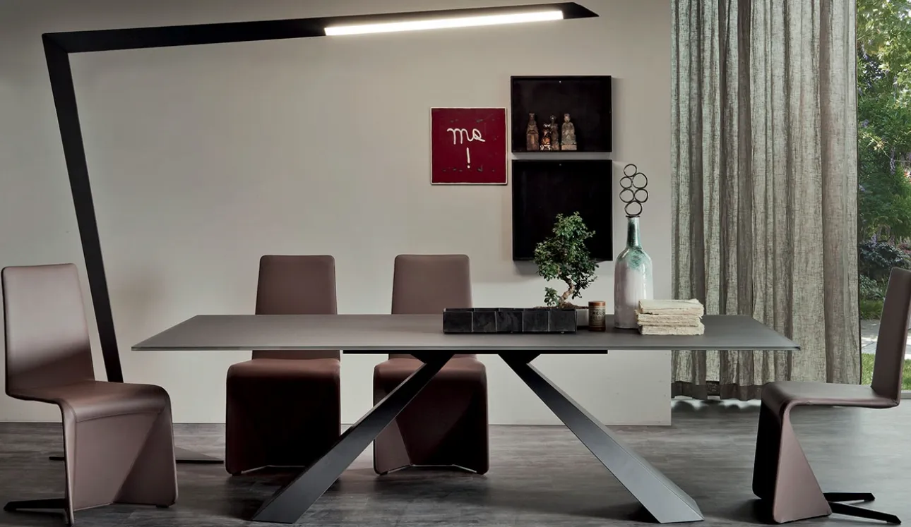 Lampada da terra in acciaio verniciato e luci led Zed di Cattelan Italia