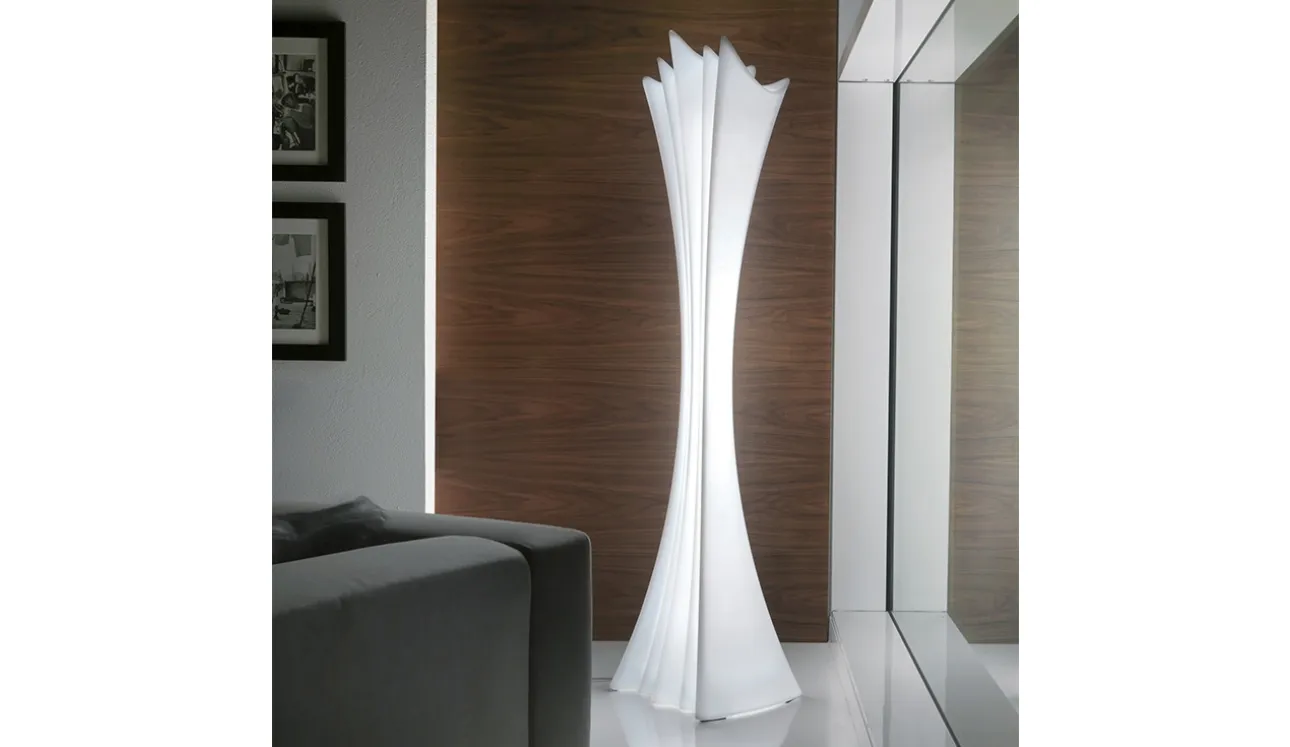Lampada appendiabiti da terra in polietilene bianco Sipario Light di Cattelan Italia