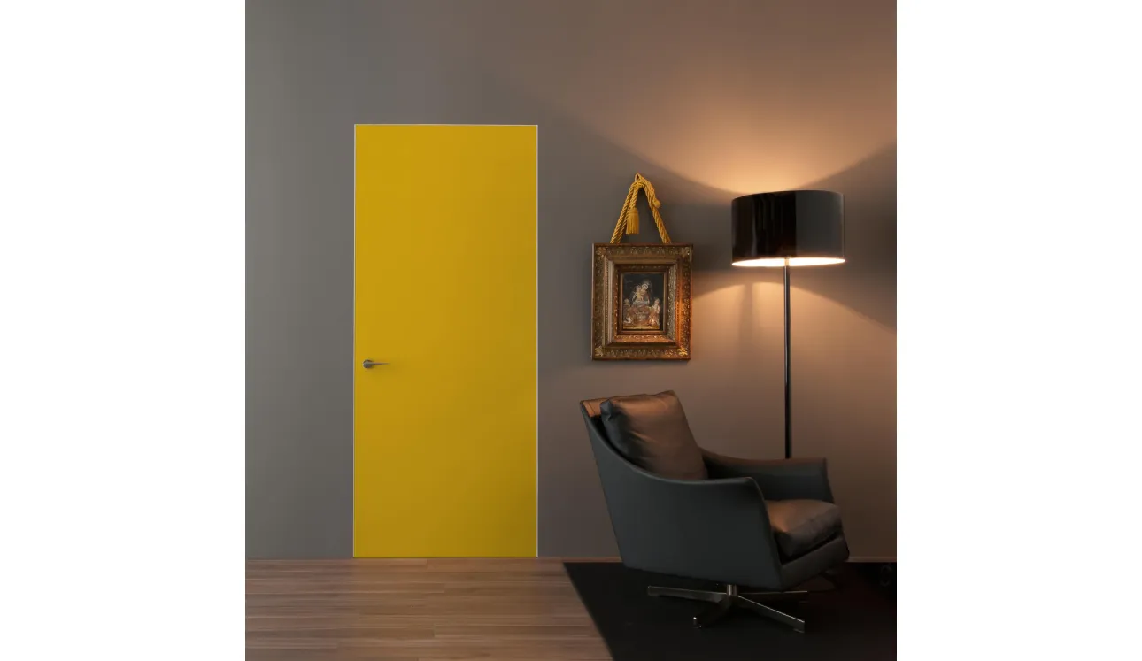 Porta battente per interni Integra in laccato Giallo di Albed