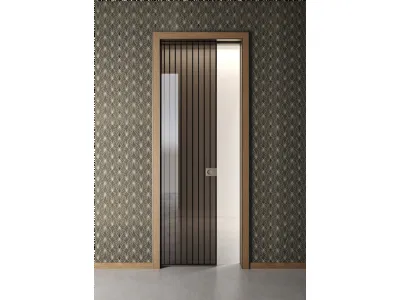 Porta per interni Ri Trait 8b a Scomparsa con traversini alluminio di Albed