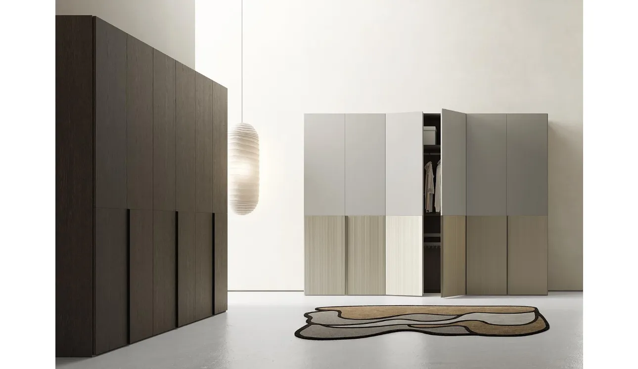 Armadio con ante battenti Sei in laccato opaco o fashion wood di Alf Da Frè