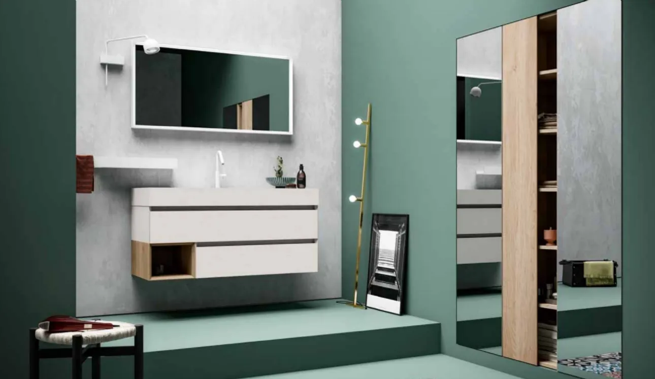Mobile da Bagno sospeso in melaminico 45 02 di Birex