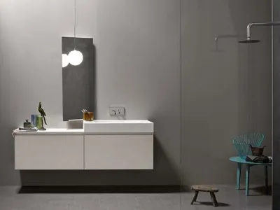 Mobile da Bagno sospeso in melaminico e top in Corian 45 08 di Birex