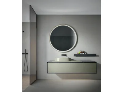 Mobile da Bagno sospeso laccato opaco Argilla Crio 2307 di Edoné
