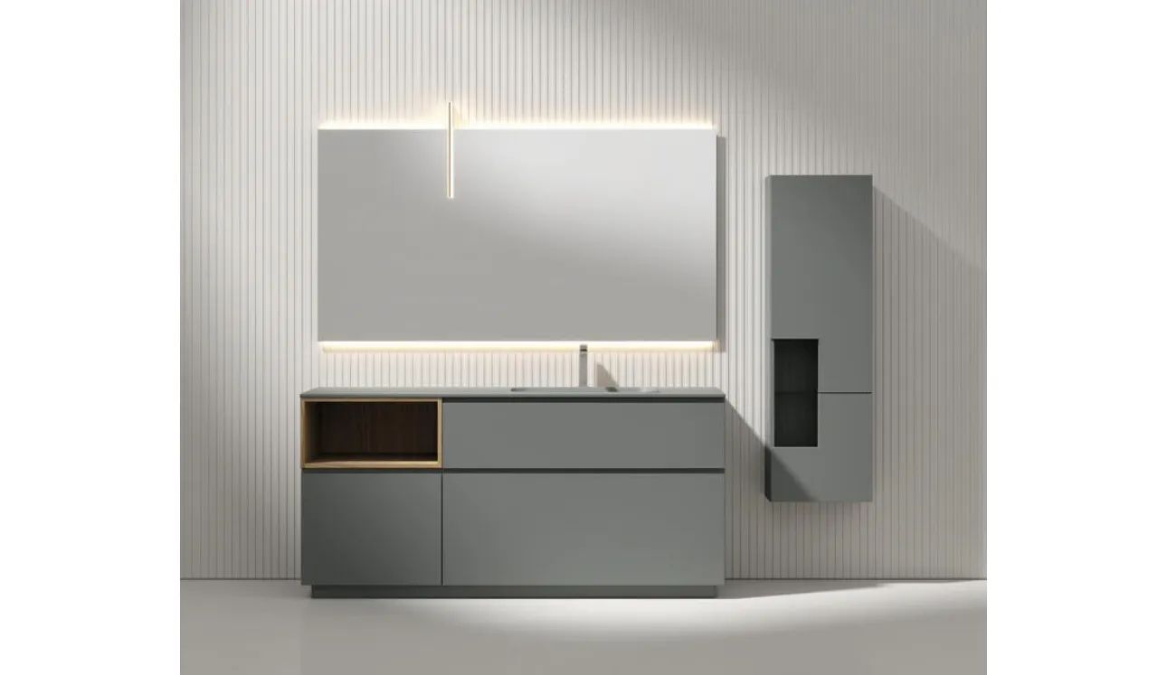 Mobile da Bagno a terra Giunone 9009 laccato Peltro opaco di Edoné