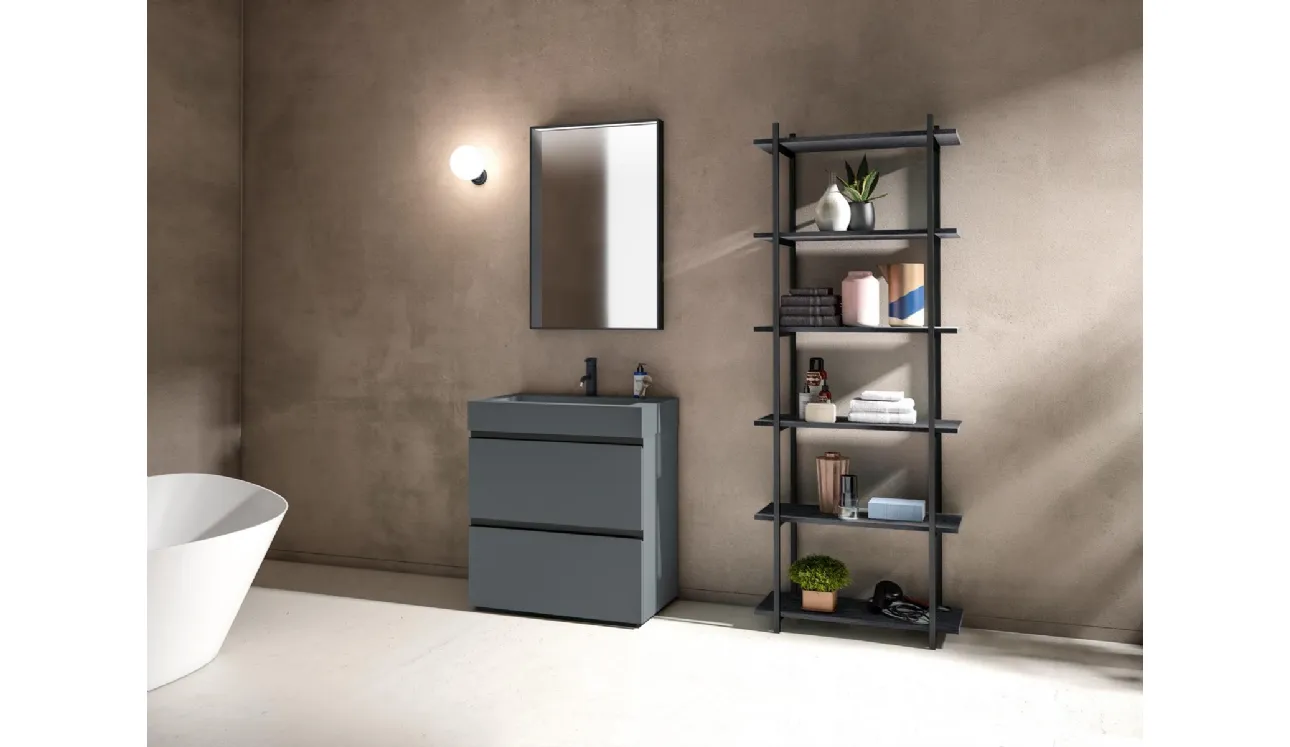 Mobile da Bagno a terra Gola Up 08 in Fenix NTM grigio bromo di Birex