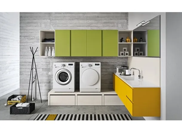 Mobile da Lavanderia dai colori vivaci in laccato opaco Idrobox 12 di Birex