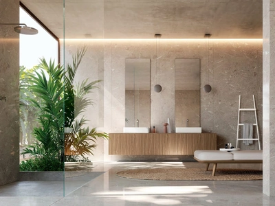 Mobile da Bagno sospeso Kyton 12 in Noce Crudo di Nova Cucina