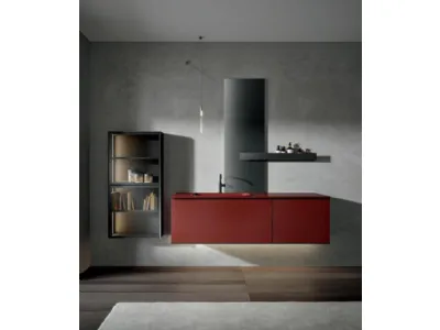 Mobile da Bagno sospeso laccato Mogano Rea 002 di Edoné
