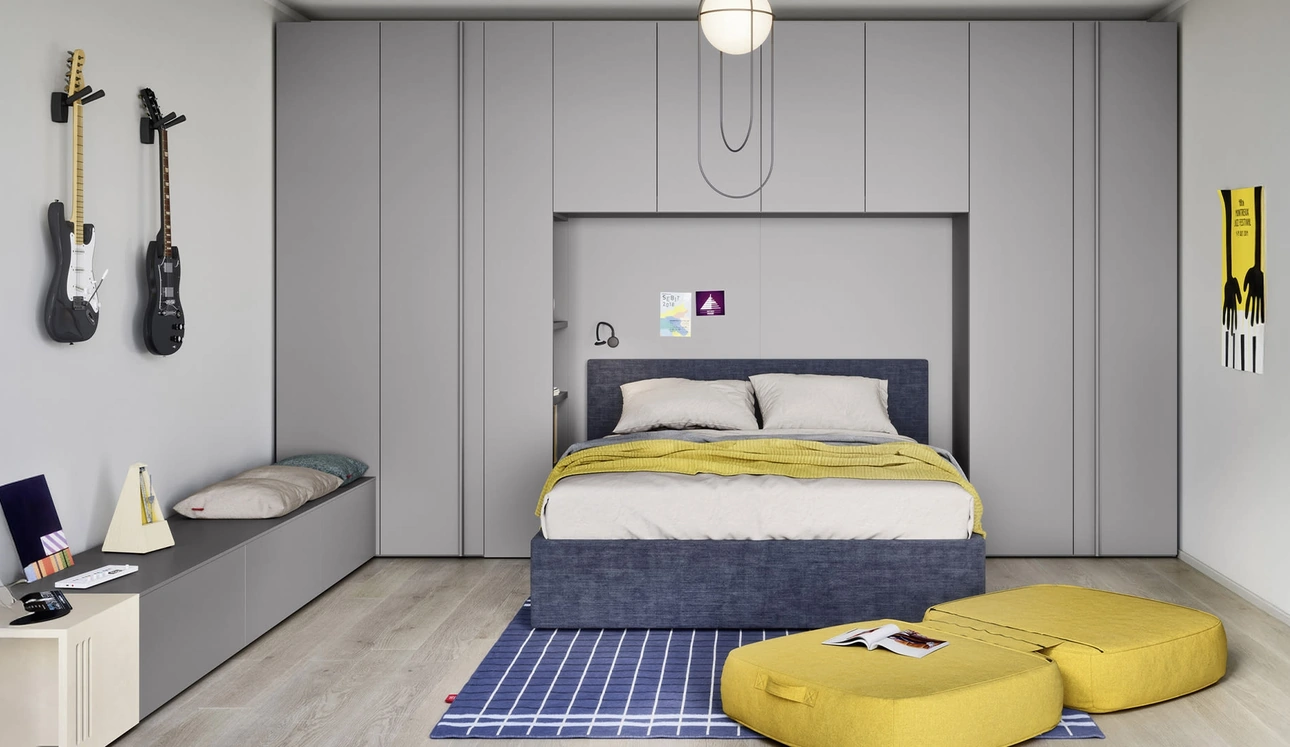 Cameretta a ponte con letto matrimoniale Arial di Nidi