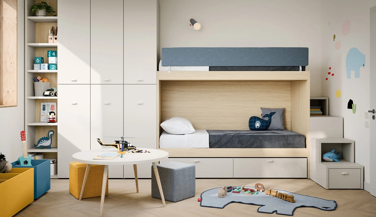 Cameretta con letti a castello Nuk di Nidi