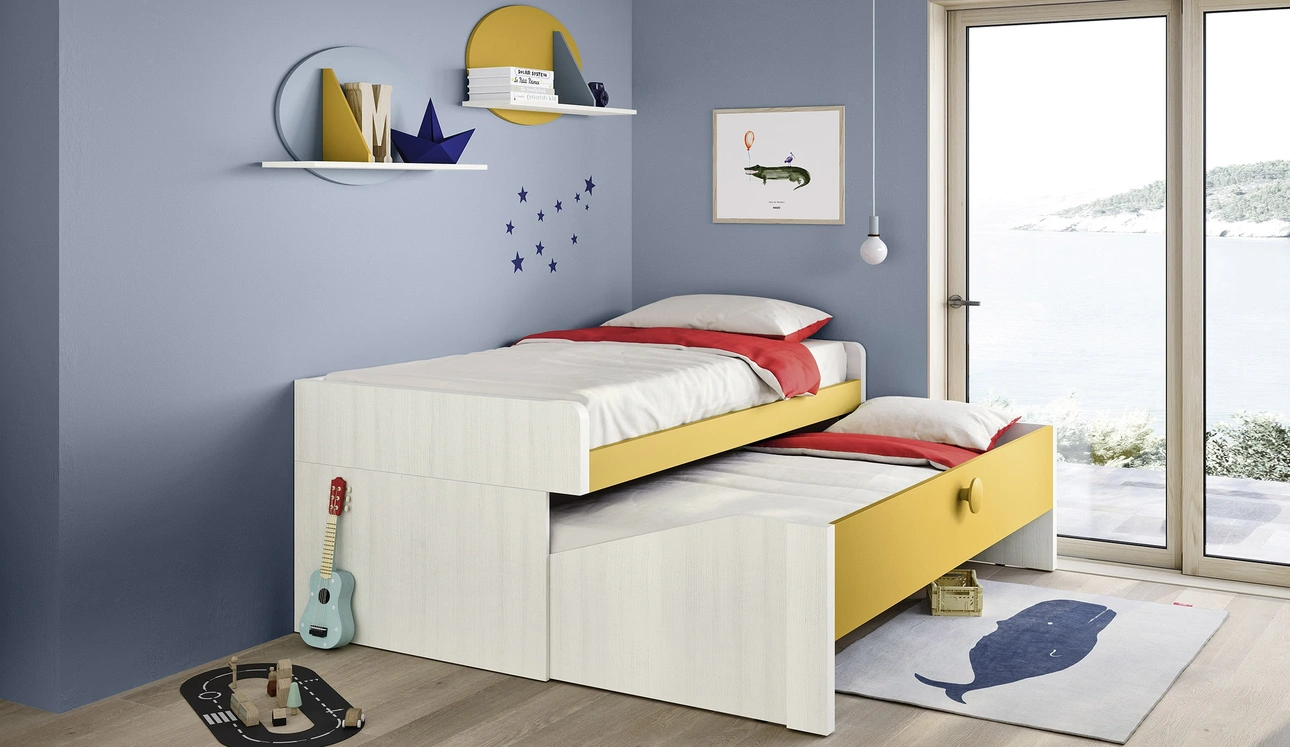 Cameretta Salvaspazio Letto Pablo con secondo letto estraibile di Nidi