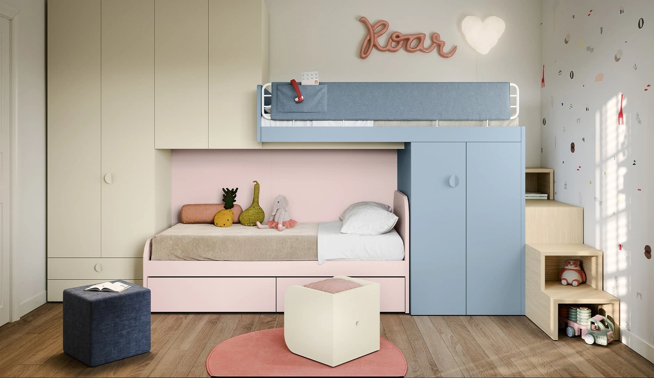 Cameretta con letti a soppalco di Nidi