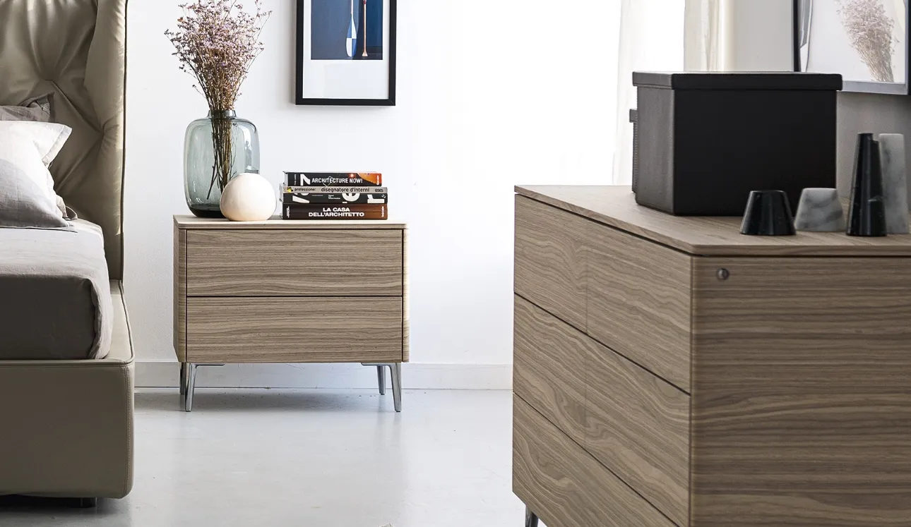 Gruppo Notte Boston in legno con top in ceramica di Calligaris