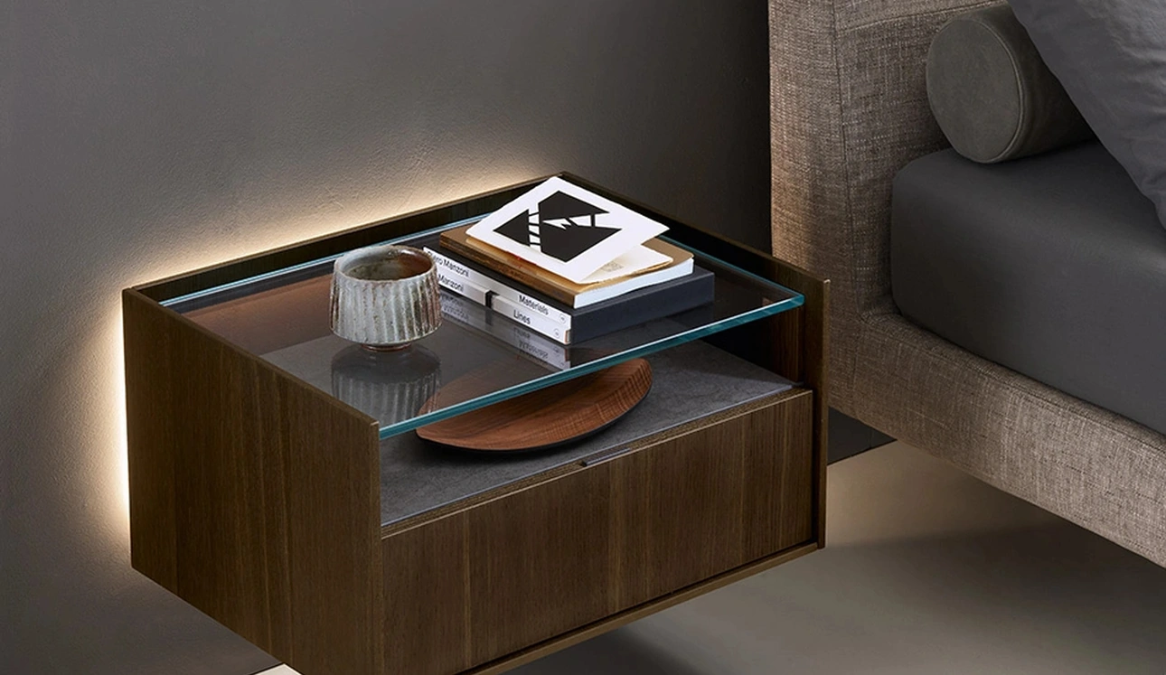 Comodino Cabaret Glass di Sangiacomo