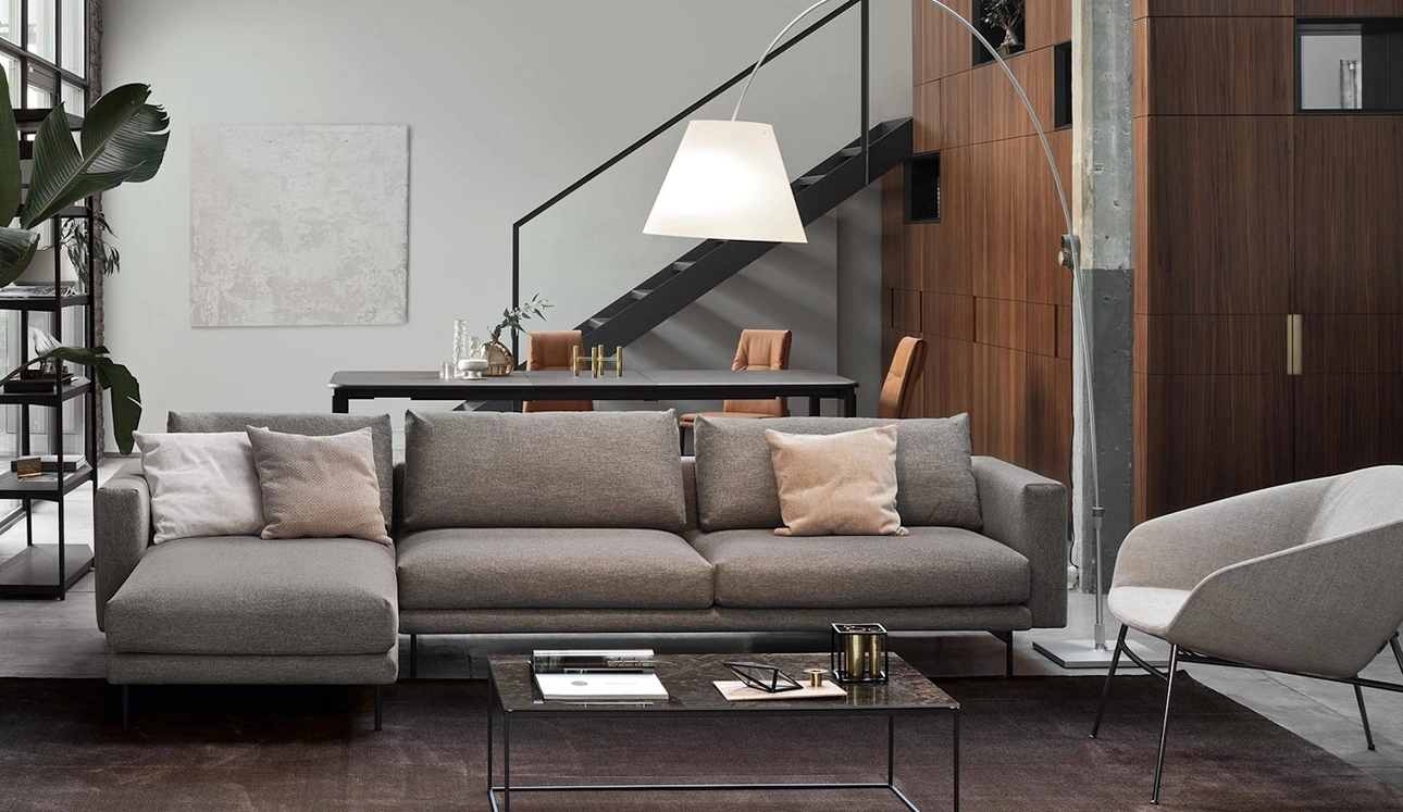 Divano con penisola Rod di Calligaris