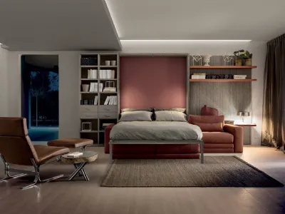 Letto a scomparsa in melaminico e laccato Comp 264 di Tumidei
