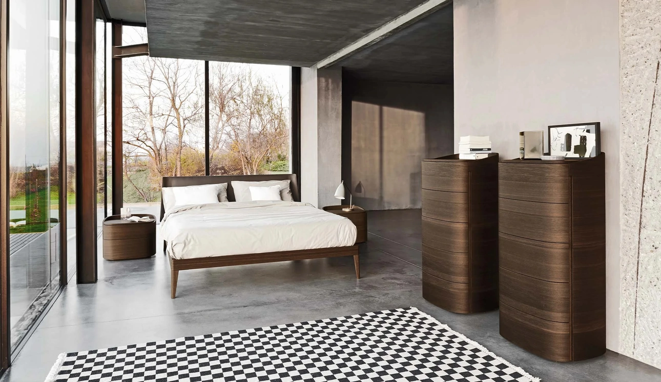 Letto Aliante 2|0 con testiera in pelle di Sangiacomo