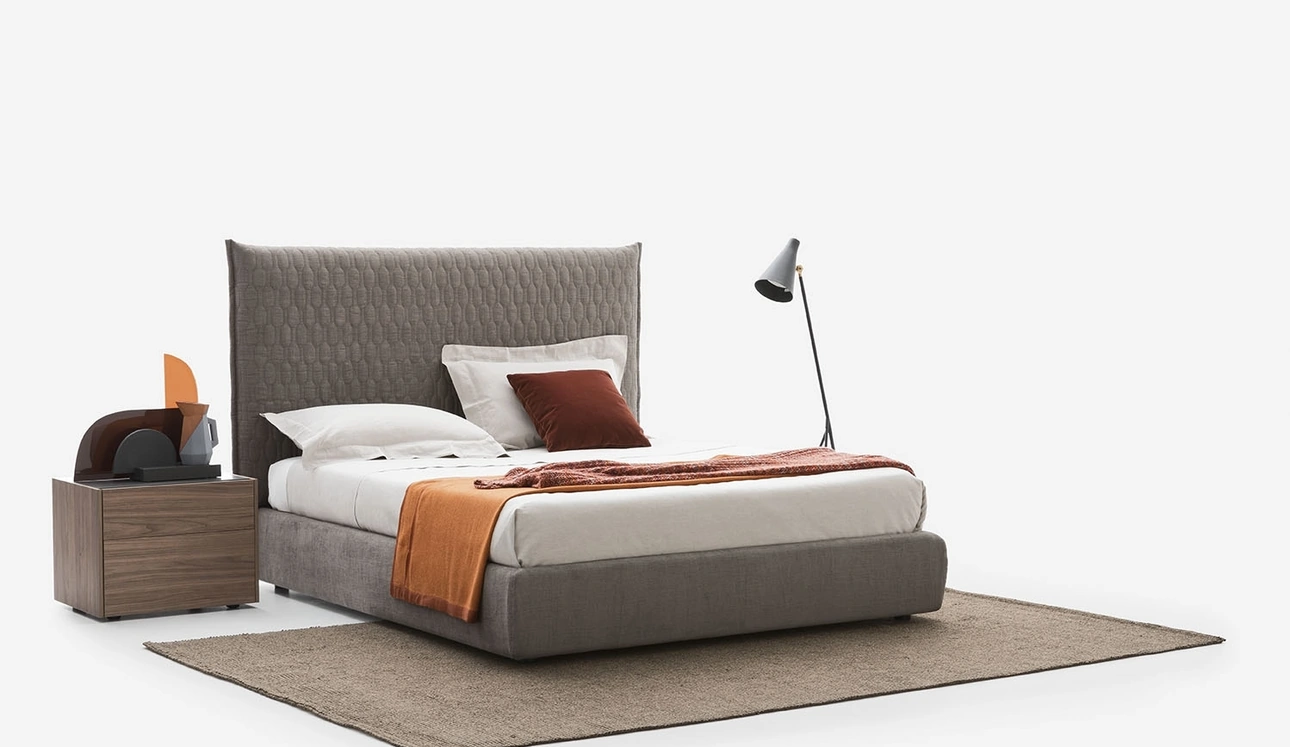 Letto in tessuto imbottito Allen 2 di Alf Da Frè