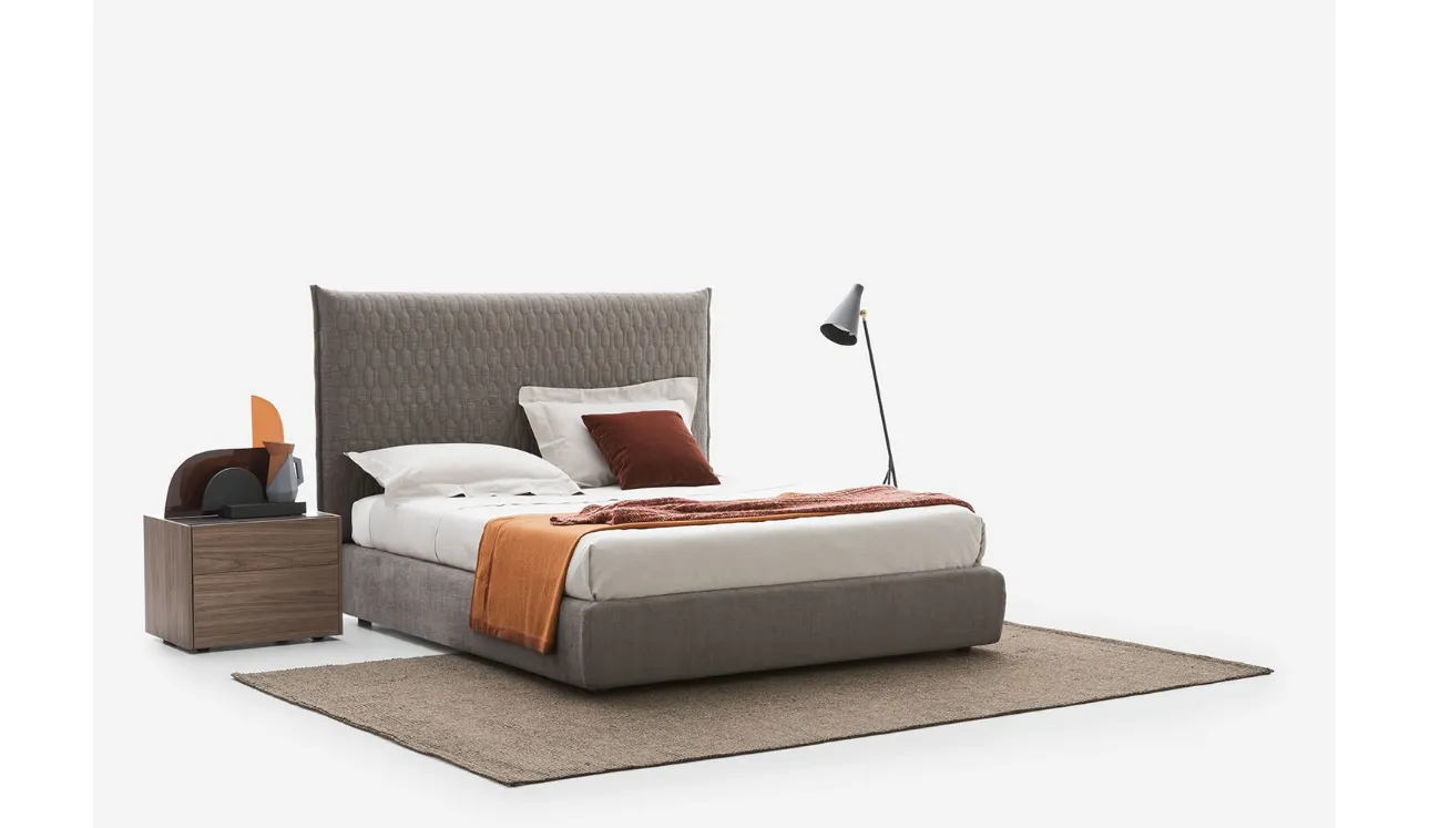 Letto in tessuto con contenitore Allen 2 di Alf Da Frè