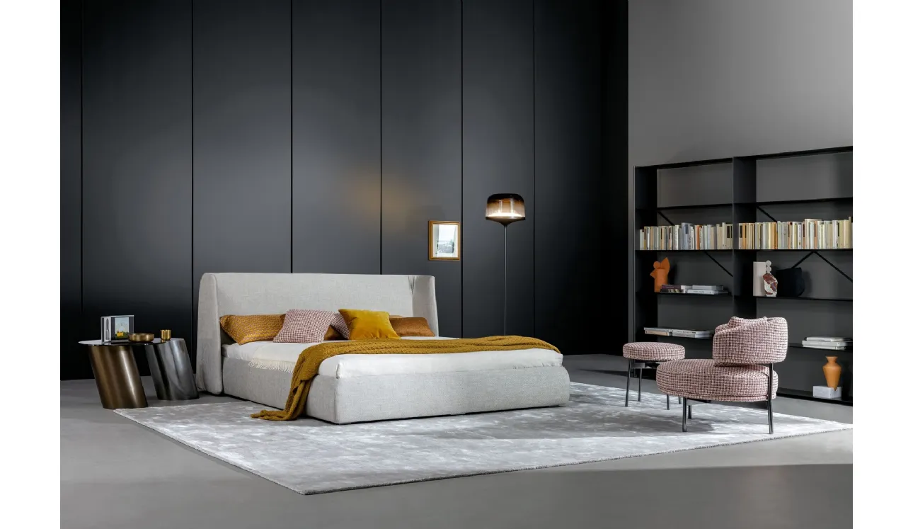 Letto con testiera e box contenitore Basket di Bonaldo