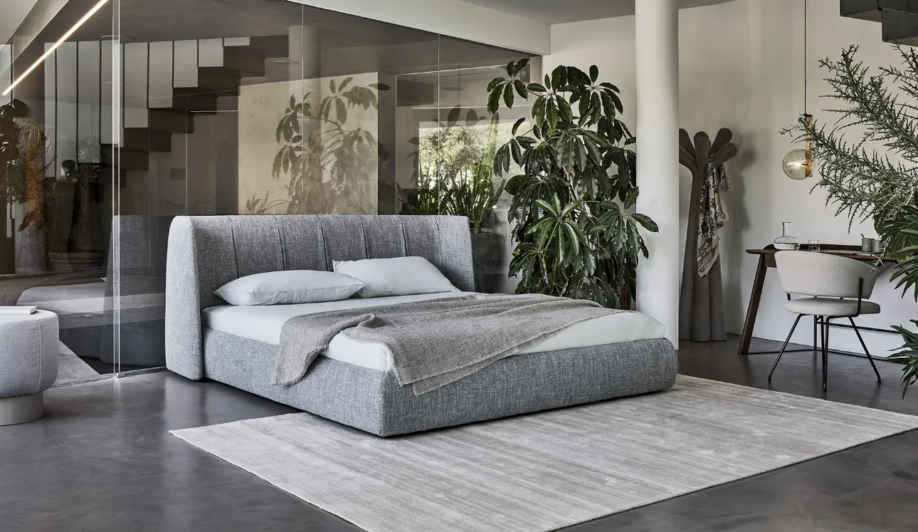 Letto con testiera e box contenitore Basket di Bonaldo