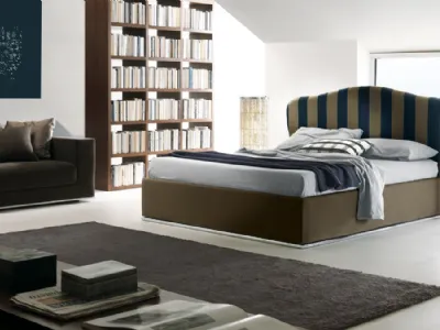 Letto con testiera sagomata e box contenitore Camilla di Ergogreen