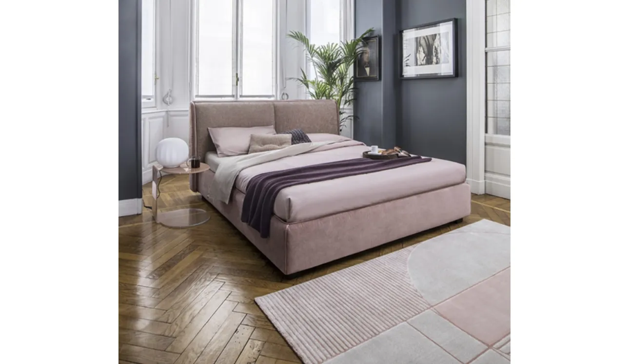Letto con testiera e box contenitore Dolly di Calligaris