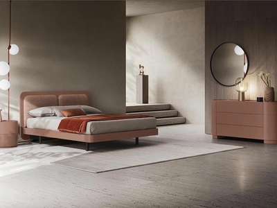 Letto Levante in laccato opaco con testiera di Alf Da Frè