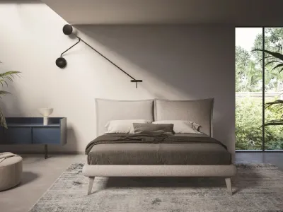 Letto moderno in tessuto con testiera Patricia di Ergogreen