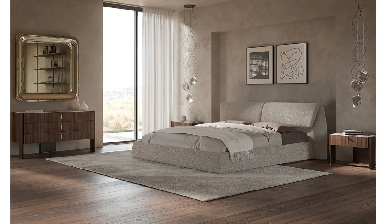 Letto Simon in tessuto imbottito di Cattelan Italia