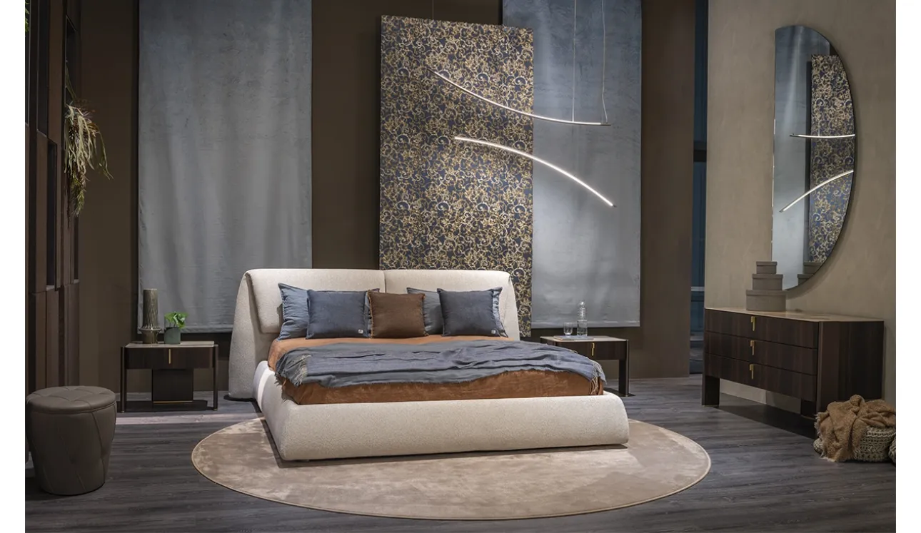 Letto Simon in tessuto imbottito di Cattelan Italia