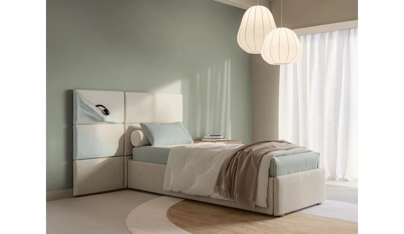 Letto singolo con box contenitore Boiserie Marlene di Twils
