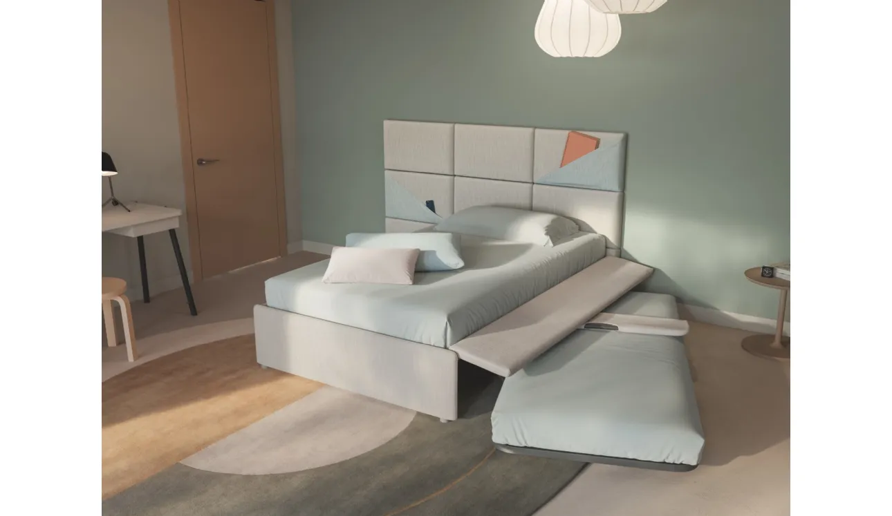Letto singolo con letto estraibile Boiserie Marlene di Twils