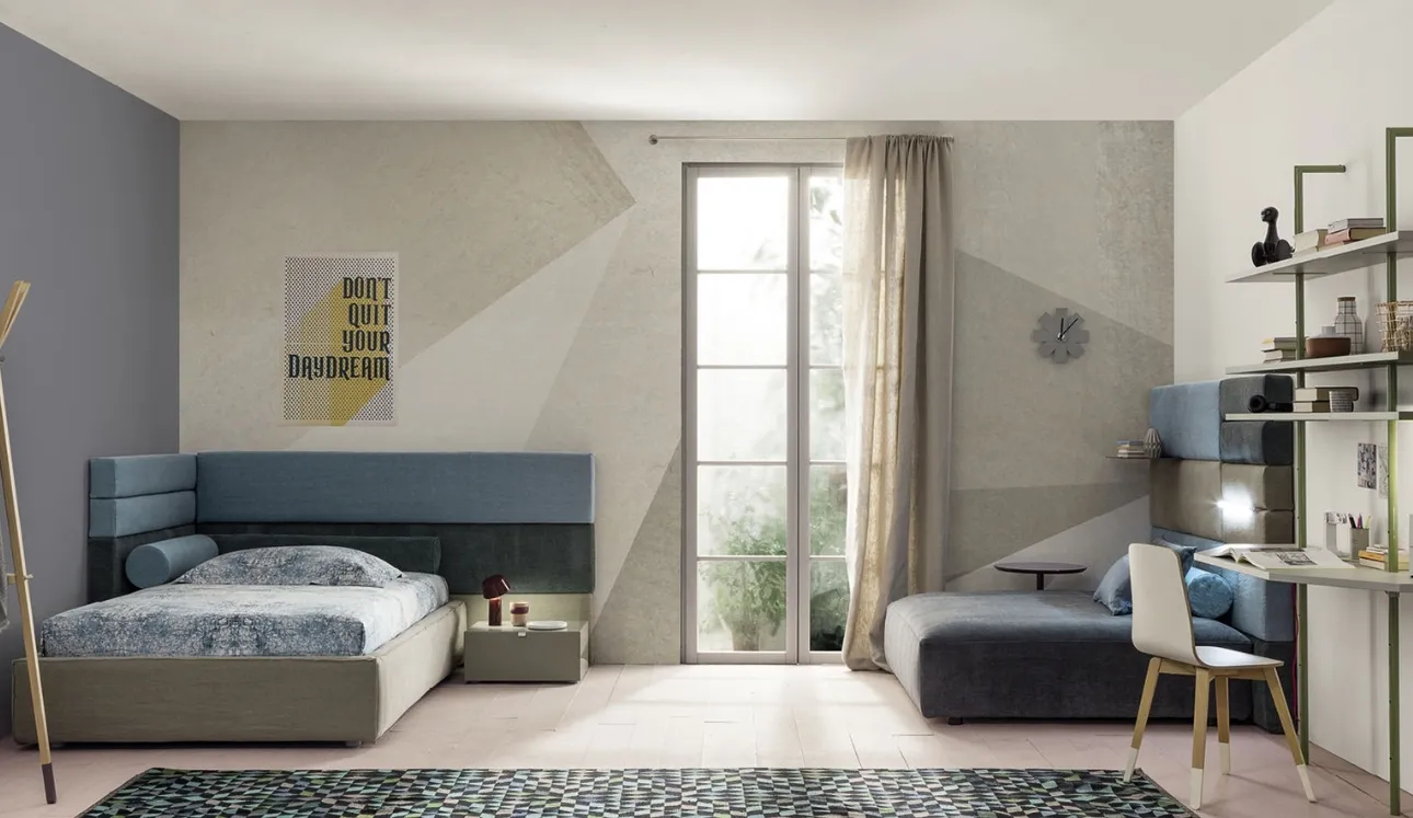 Letto Singolo in tessuto Boiserie Set di Twils