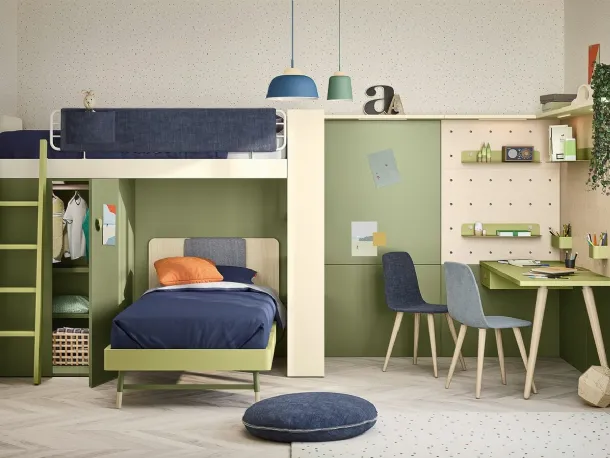 Letto singolo Ergo con testiera di Nidi